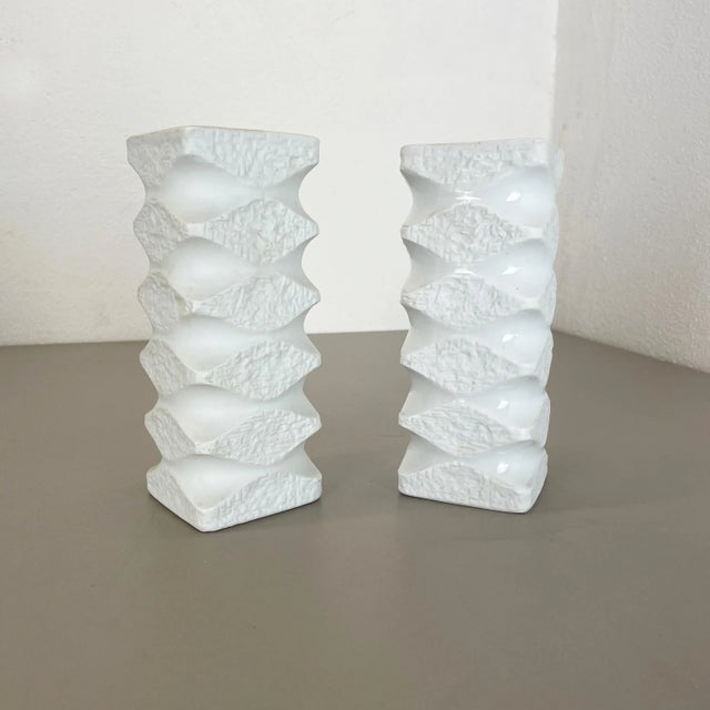 Original Porcelain Op Art Vases from Royal Bavaria KPM, Germany, 1970s, Set of 2 For Sale - Image 4 of 18