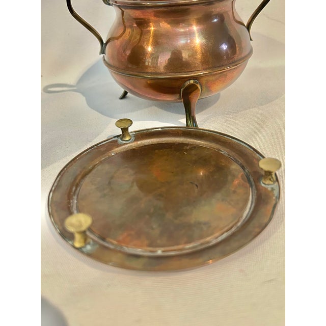 Antique Swedish Oscar Nilsson Eskilstuna Copper & Brass Coffee or Tea Service With Warming Stands - 3 Piece Set For Sale - Image 9 of 12