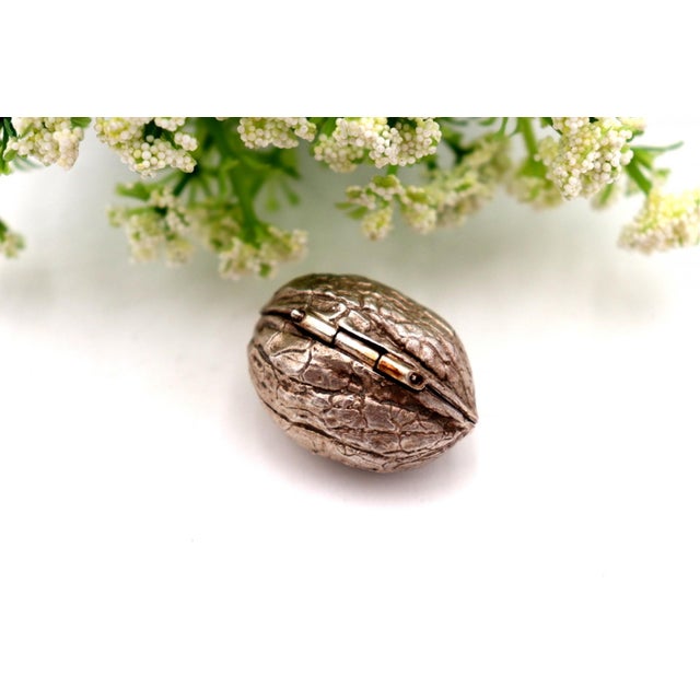Walnut Shaped Silver Pill Box For Sale - Image 5 of 7