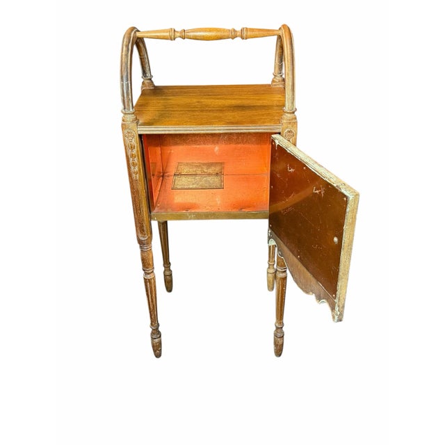 Elegant Vintage Humidor Cabinet, Copper Lined Stand For Sale In New York - Image 6 of 7