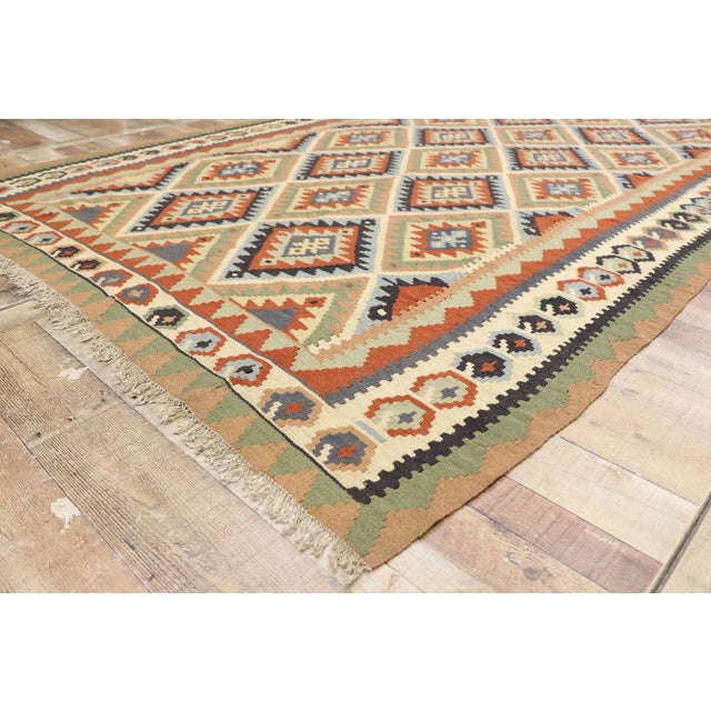 Vintage Persian Shiraz Kilim Rug - 06'09 X 10'01 For Sale In Dallas - Image 6 of 9