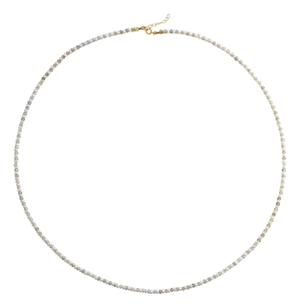 Lustra Tiny Pearl Labradorite Necklace 14k Gold
