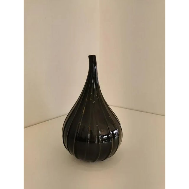 Black Murano Glass Drops Vase by Stelon Renzo for Salviati For Sale - Image 6 of 11