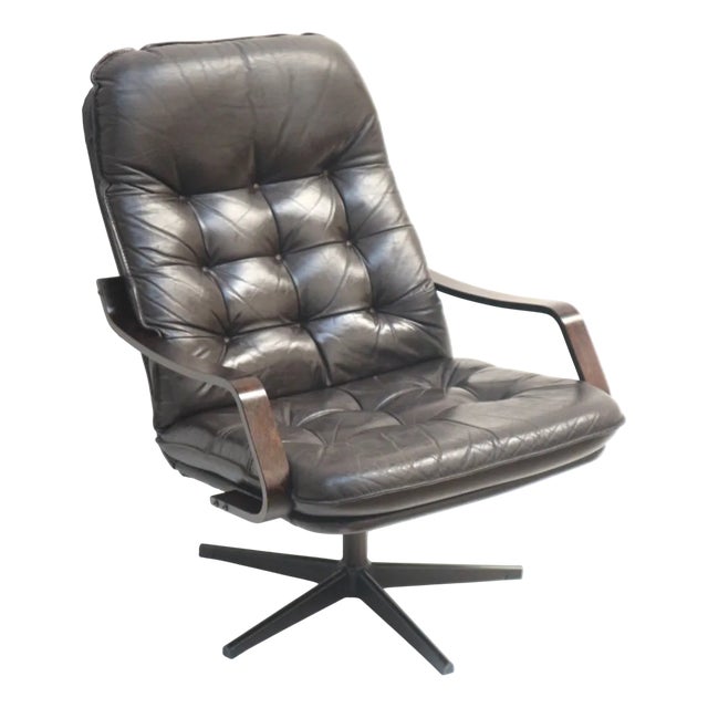 Vintage Leather Armchair, 1970s For Sale