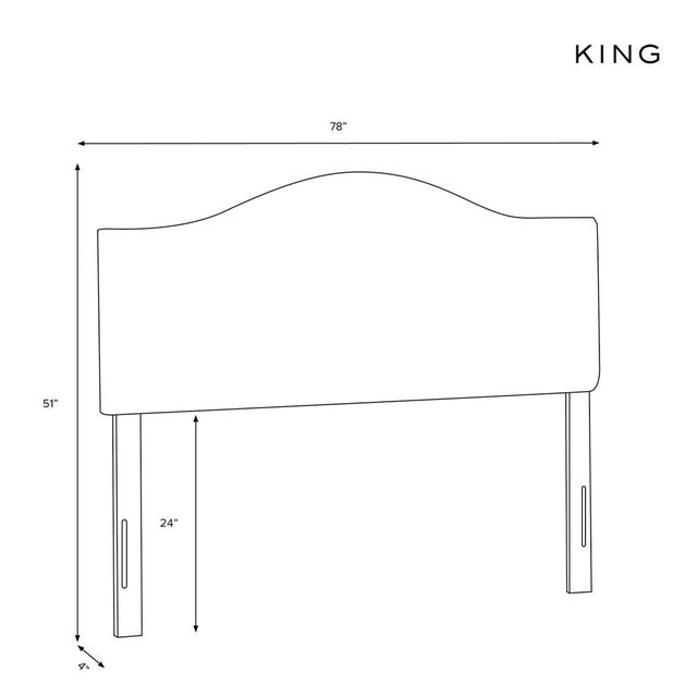 King Camelback Headboard in Linen Leopard Ink | Chairish
