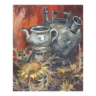 Mid 20th Century French Impressionist Still Life Painting For Sale