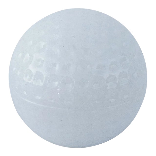 Vintage C.1950's Anchor Hocking Milk Glass Lidded Golf Ball-Shaped Decorative Object/Container For Sale