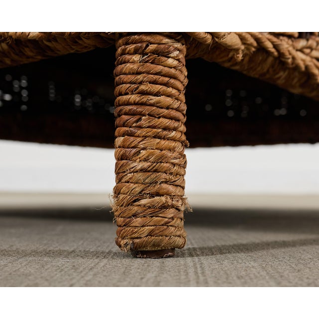 Pair of Ralph Lauren Organic Wicker Rope Armchairs + Ottoman For Sale - Image 10 of 18