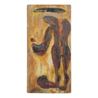 Unknown Artist, Abstract Figurative Form, 1950s, Oil on Board For Sale