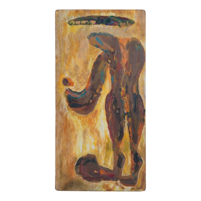 Unknown Artist, Abstract Figurative Form, 1950s, Oil on Board For Sale