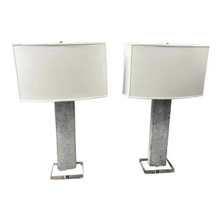 Iron Beam Table Lamps With Acrylic Base For Sale