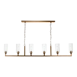 Jamie Young Linear 6 Light Chandelier in Brass