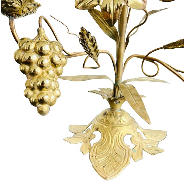 French 19th Century Antique Brass Altar Candelabra, Set of 3 For Sale In Austin - Image 6 of 12