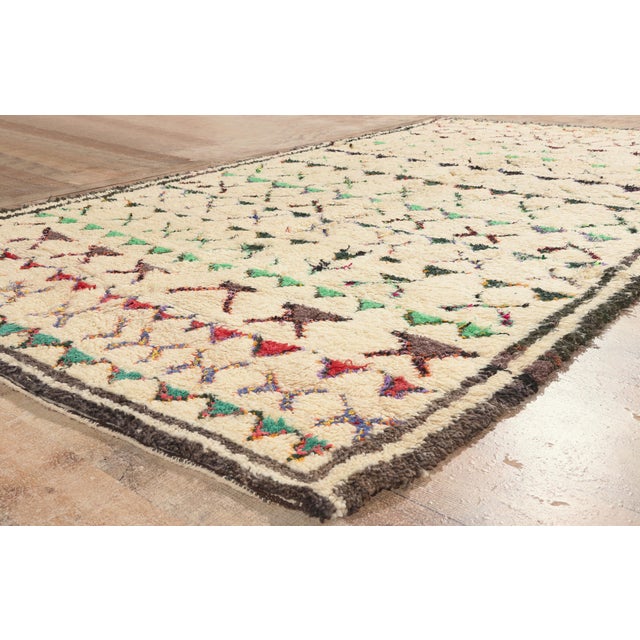 Ivory Vintage Azilal Moroccan Rug, 06'04 X 11'04 For Sale - Image 8 of 10