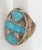Mid 20th Century Vintage Southwestern Silver, Turquoise & Shell Ring For Sale - Image 5 of 7