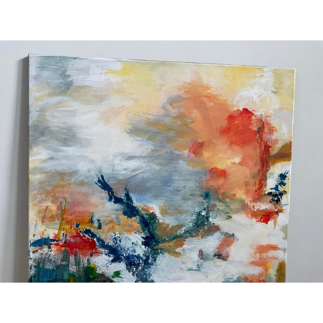 Blue Abstract Large Original Acrylic Art on Canvas by M. Miller For Sale - Image 8 of 17