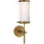 Thomas O'Brien for Visual Comfort Signature Bryant Bath Sconce in Hand-Rubbed Antique Brass with White Glass For Sale