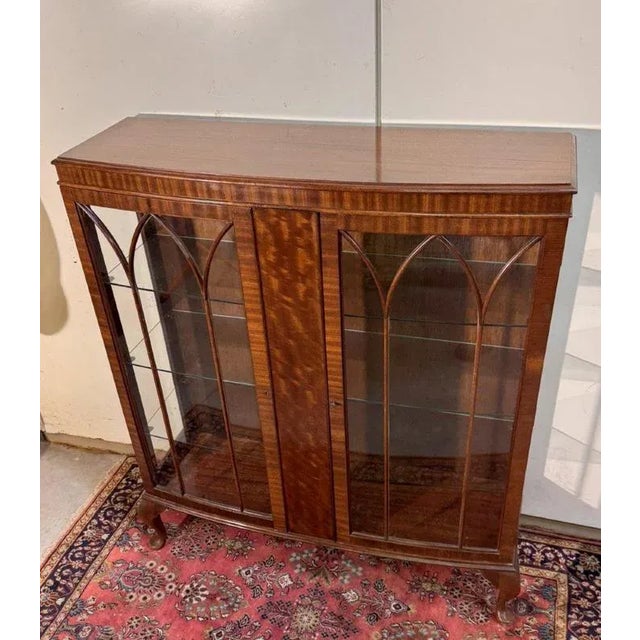 English Art Deco Mahogany Display Cabinet For Sale - Image 4 of 8