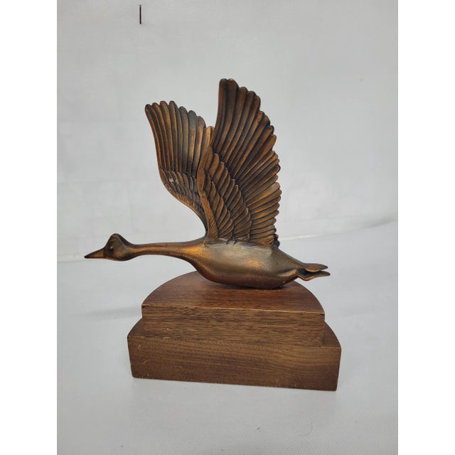 Copper Vintage 1950s Copper Duck Goose Sculpture Bookend Paperweight Statue For Sale - Image 8 of 8