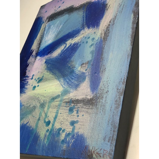 Contemporary Small Abstract Painting by Cassandra Auker. Acrylic on Stretched Canvas “Energy and Matter” For Sale - Image 4 of 12