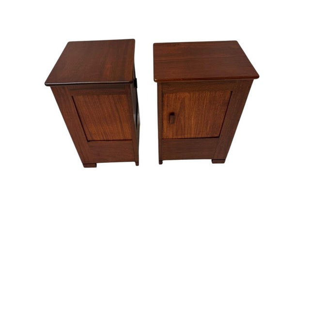 Brown Art Deco Modernist Nightstands by J.A. Muntendam for L.O.V. Oosterbeek, 1920s, Set of 2 For Sale - Image 8 of 12