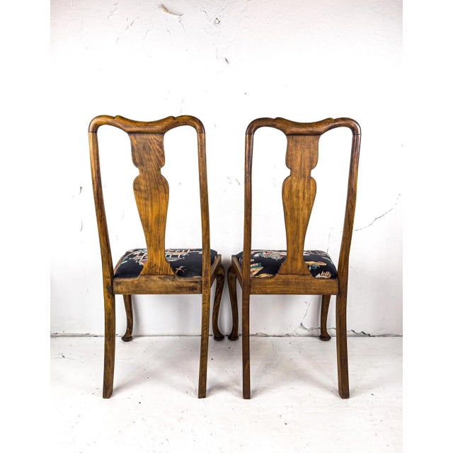 1930's Queen Anne Style Dining Chairs, Set of Four For Sale - Image 14 of 18