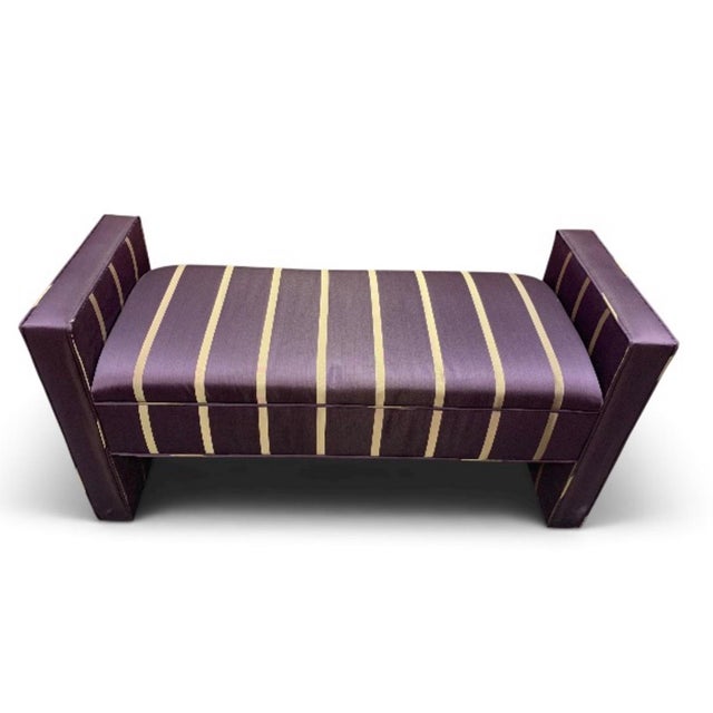 1930s Art Deco Fully Upholstered Bench For Sale - Image 4 of 6
