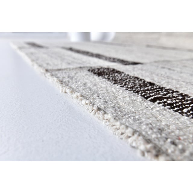Off-white 1970s Turkish Home Living Stripe Kilim Rug For Sale - Image 8 of 11