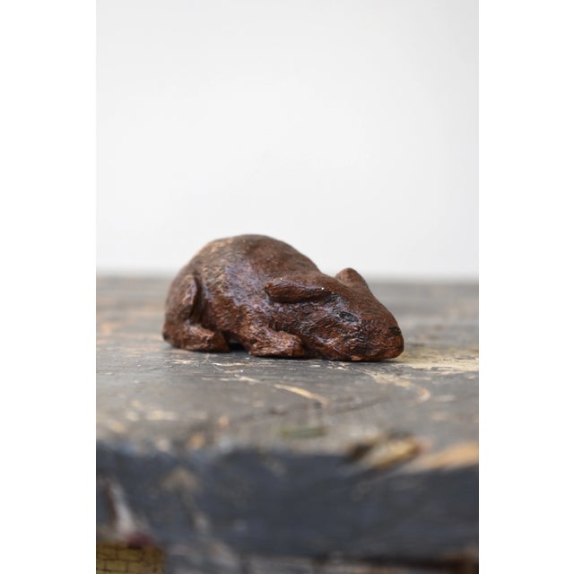 Vintage Miniature Coy Rabbit Terracotta Sculpture, Circa 1970s | Chairish