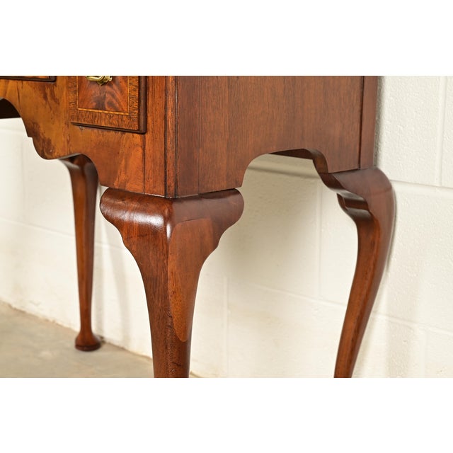 Councill Furniture Queen Anne Inlaid Mahogany Lowboy Dresser or Console Table For Sale - Image 11 of 16