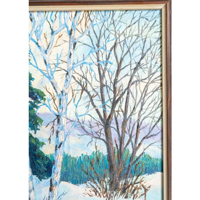 Early 20th Century American Impressionist Modernist Winter Landscape by Walt Trag For Sale - Image 9 of 15