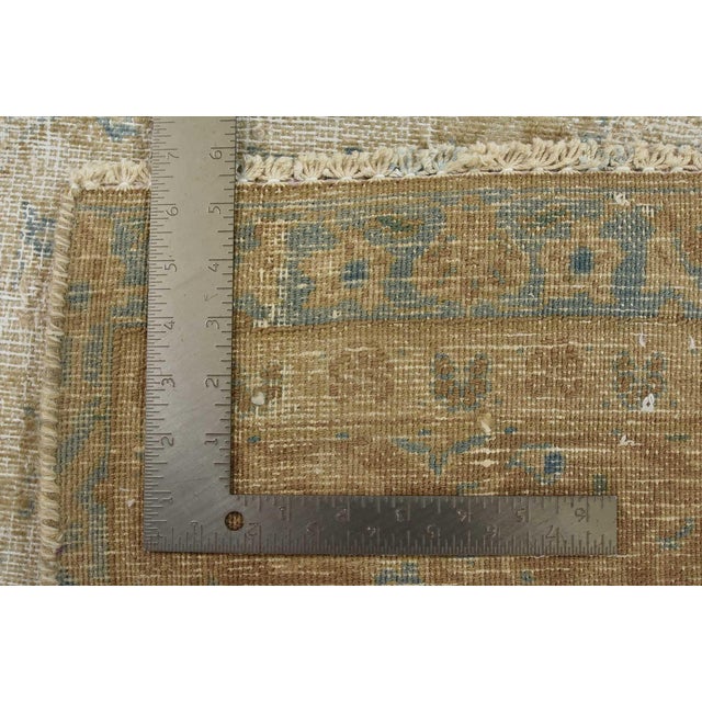 Tabriz Rug 8’10” X 12’2” Beige Wool Vintage Distressed Hand-Knotted Carpet For Sale - Image 15 of 15