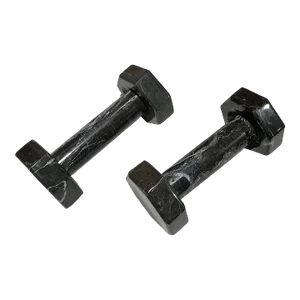 Early 21st Century Black Marble Dumbbell Set- a Pair