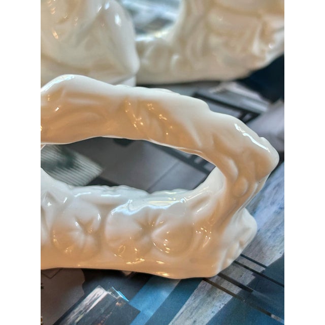 Vintage White Porcelain Frog Motif Napkin Rings From Dh Holmes New Orleans- A Set of 6 For Sale In New Orleans - Image 6 of 9