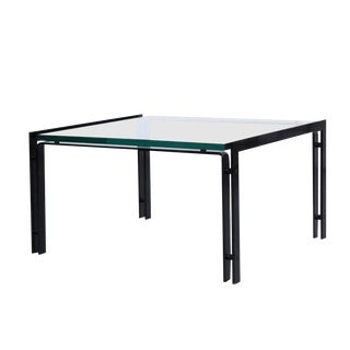 Small Black Square Coffee Table attributed to Metaform, 1980s For Sale