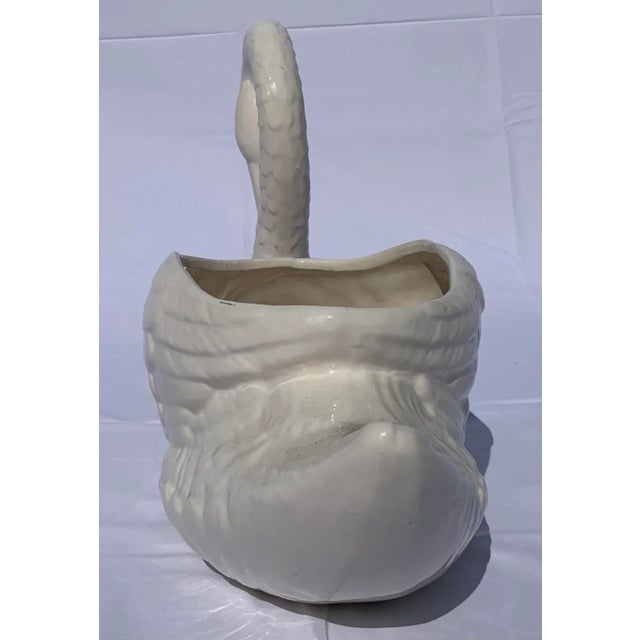 Mid 20th Century Vintage Large White Ceramic Swan Figurine For Sale - Image 5 of 10