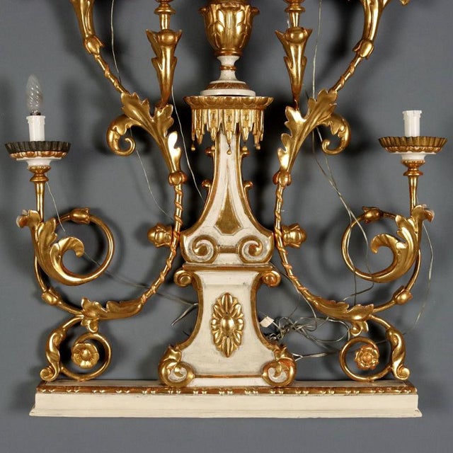 Wall Torch Holders in Wood and Iron, Set of 2 For Sale - Image 3 of 11