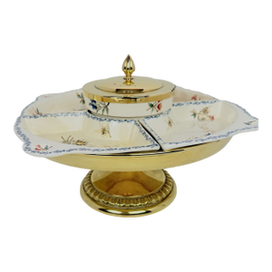 Vintage Circa 1898 Waechtersbach Pedastel Lidded Divided Serving Piece