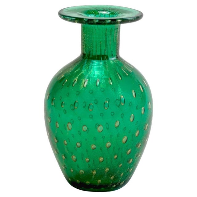 Vintage Italian Murano Glass Vase with Bullicante, 1980s For Sale - Image 10 of 10