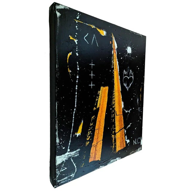 2020s Contemporary Abstract Acrylic on Canvas Stretched on Wood Support Painting "Heart of Fire Nc Ca" by Jason Engelund For Sale - Image 5 of 6