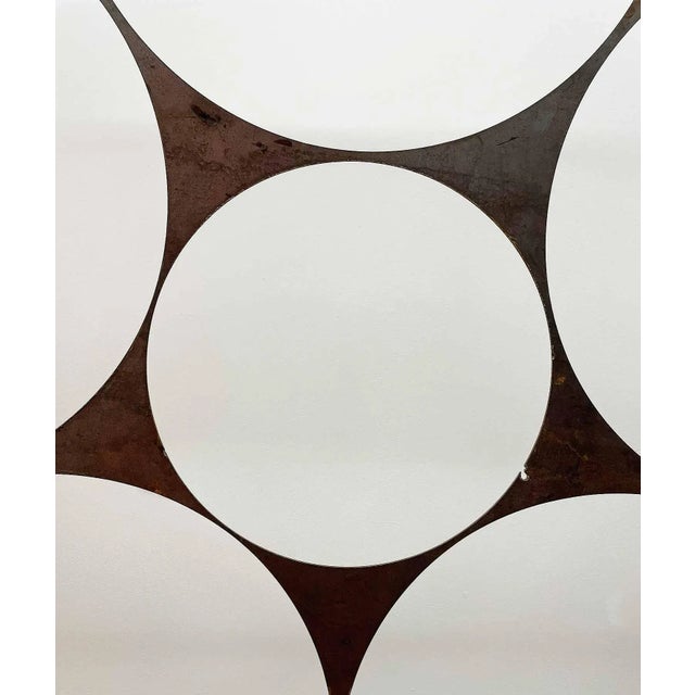 Sculpture Large Modern Abstract Round Iron Sculpture For Sale - Image 4 of 7