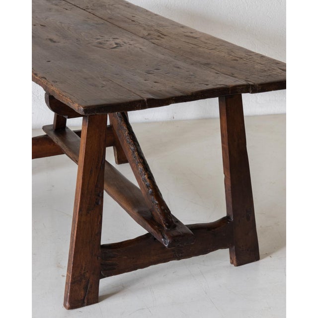 Spanish Poplar Trestle Table For Sale - Image 14 of 14