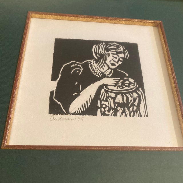 Postmodern Unique 1989 Doug Anderson Original Woodblock Print - Hand-Signed Monoprint Figural Art For Sale - Image 3 of 17