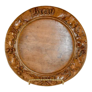 19th Century English Hand-Carved Bread Board