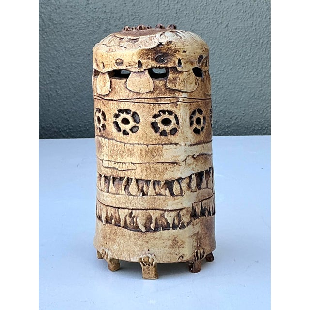 Vintage Original Studio Pottery Cutout Vase For Sale - Image 10 of 12