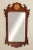 High Quality American Made Carved Frame Beveled Wall Mirror with Partial Gilt Shell Accent