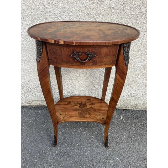 Antique Inlaid Kidney Shaped Table For Sale - Image 11 of 18