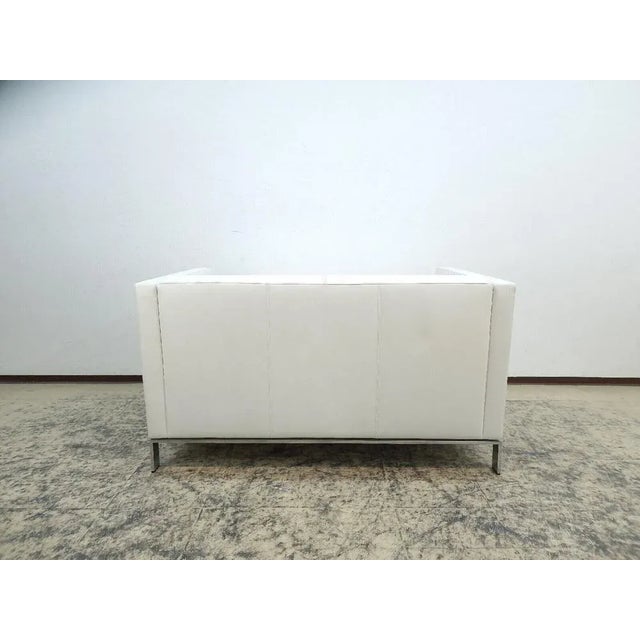 White Two-Seater Sofa in Real Leather from Walter Knoll / Wilhelm Knoll For Sale - Image 9 of 11