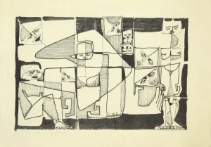 Luigi Cipallone - Composition - Original China Ink - 1970s