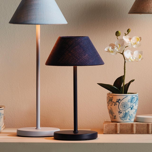 Blue Alluna Cordless Led Lamp 10" - Navy For Sale - Image 8 of 8